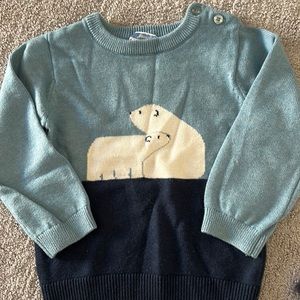 Jacadi sweater 36monts boy teal and dark blue